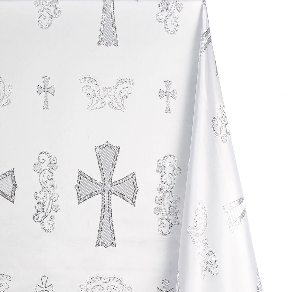 Religious Clerical—White-Silver Brocade Robe Fabric—58"Inche Wide—Multi-Purpos—Sold by the Yard—Available in the USA.e