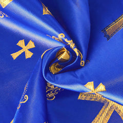 Clerical Metallic Church—Cross Brocade Fabric—58"Inche Wide—Multi-Purpose —Damask—Sold by the Yard—Available in the USA.