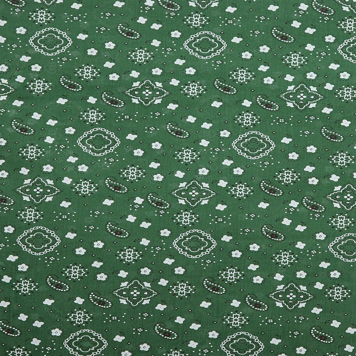 HUNTER GREEN PAISLEY PRINT BANDANA MATERIAL