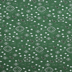Lightweight Cotton Material—Print Bandana— Cotton Broadcloth—Hunter Green Color—100% Cotton—Multi-Purpose—Available for Nationwide Shipping