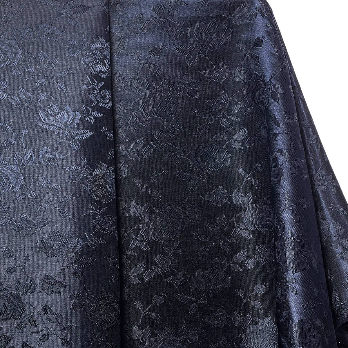 Coby Rose-Jacquard Satin Fabric—Durable —Navy Blue —58" Wide—100% Polyester Fabric—High-Quality—Sold by The Yard —Nationwide Shipping