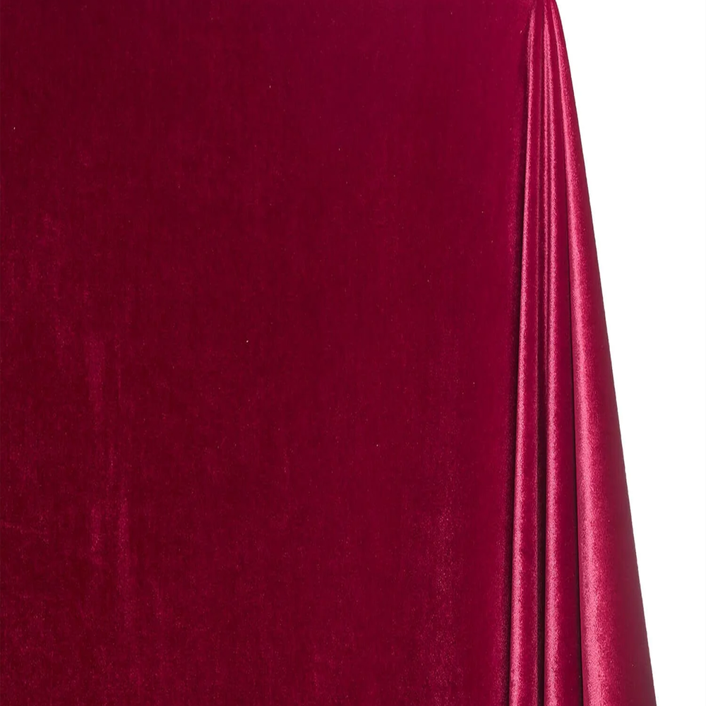 Deep burgundy velvet fabric with stretch |Sold by Beautiful Windows Elgin