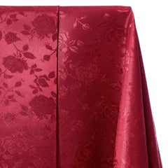 Emery Jacquard  Rose-Satin Fabric—Durable—Burgundy—58" Wide—100% Polyester Fabric—High-Quality—Sold by The Yard