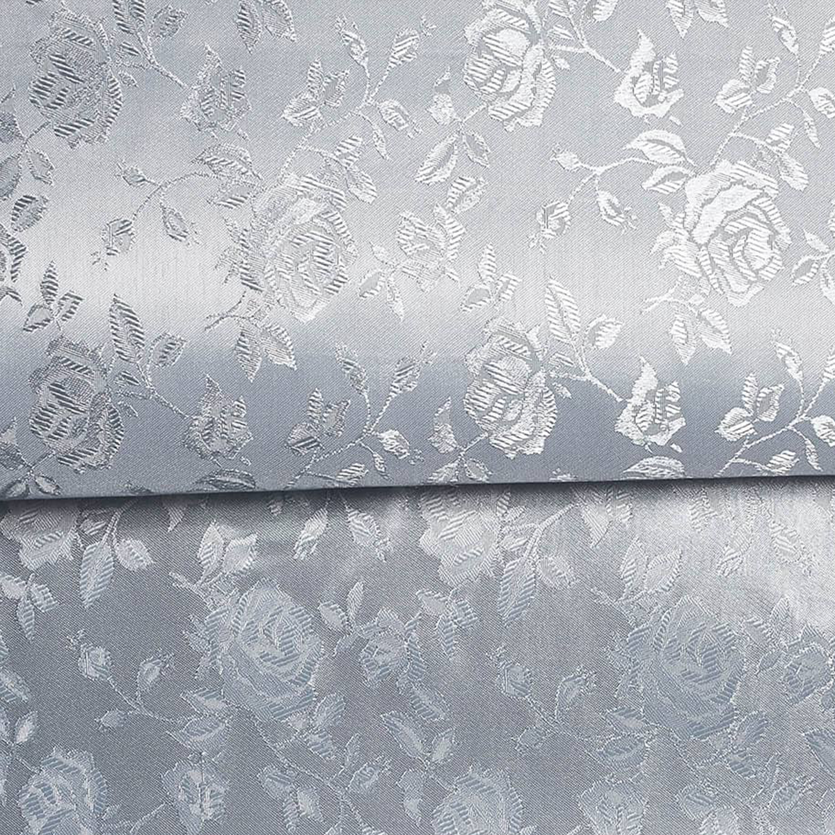 Tudor Jacquard Satin Fabric—Silver—58" Wide—100% Polyester Fabric—Lightweight High-Quality—Sold by The Yard