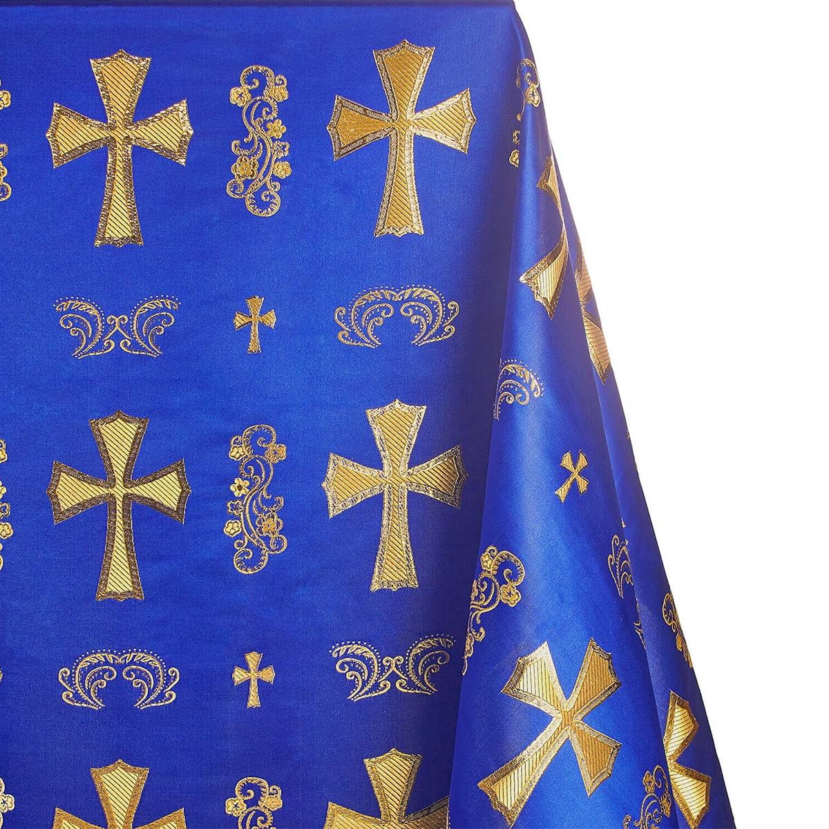 Clerical Metallic Church—Cross Brocade Fabric—58"Inche Wide—Multi-Purpose —Damask—Sold by the Yard—Available in the USA.