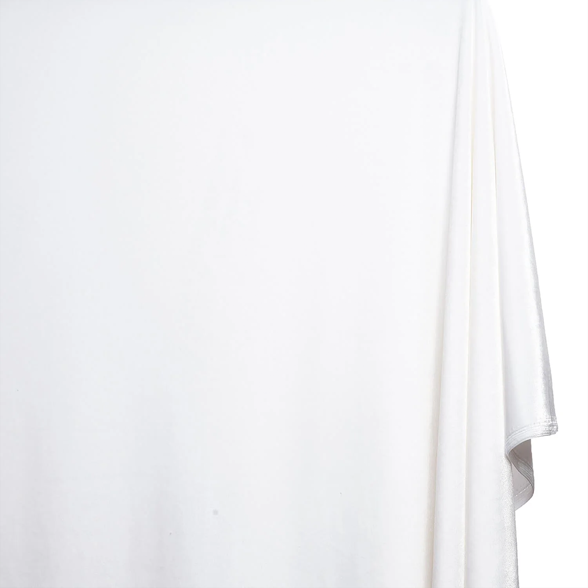 interiors White—Stretch Velvet Fabric——90% Polyester, 10% Spandex— 60/61 Inches—20% Vertical
