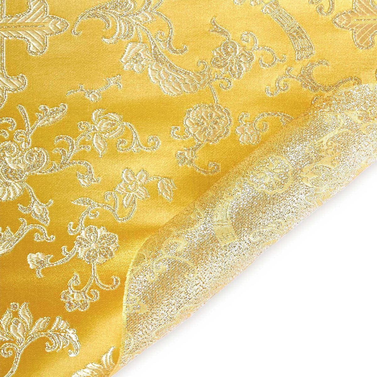 Religious Polyester Fabric—Gold and Gold Color—Church Brocade