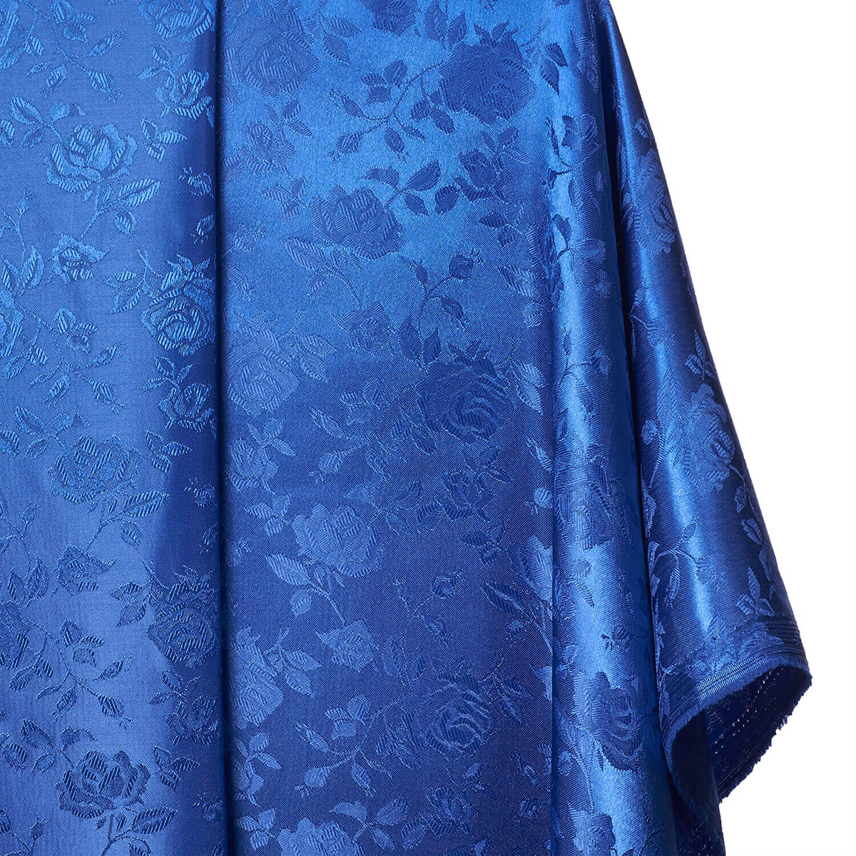 Rose Jacquard Fabric Royal Blue, Floral Damask Brocade For Upholstery & Dresses /57 Inches Width