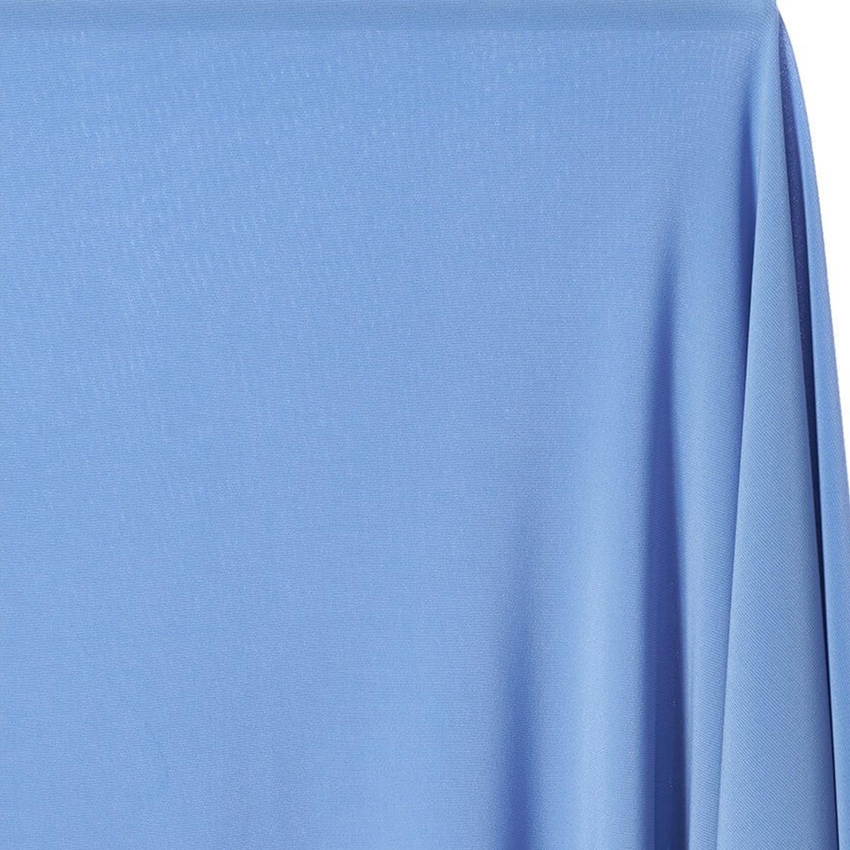 Solid Light Denim Blue—Stretch Poly-Cotton Jersey Knit Fabric—0.75 Millimeters Thick—100% Cotton—59-60"Inch Wide—15.3 Ounces—Sold by the Yar