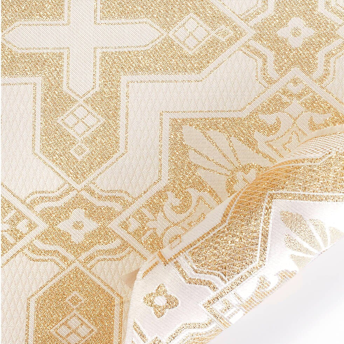 White Gold Ecclesiastical Brocade – 58" Wide – Sold by the Yard