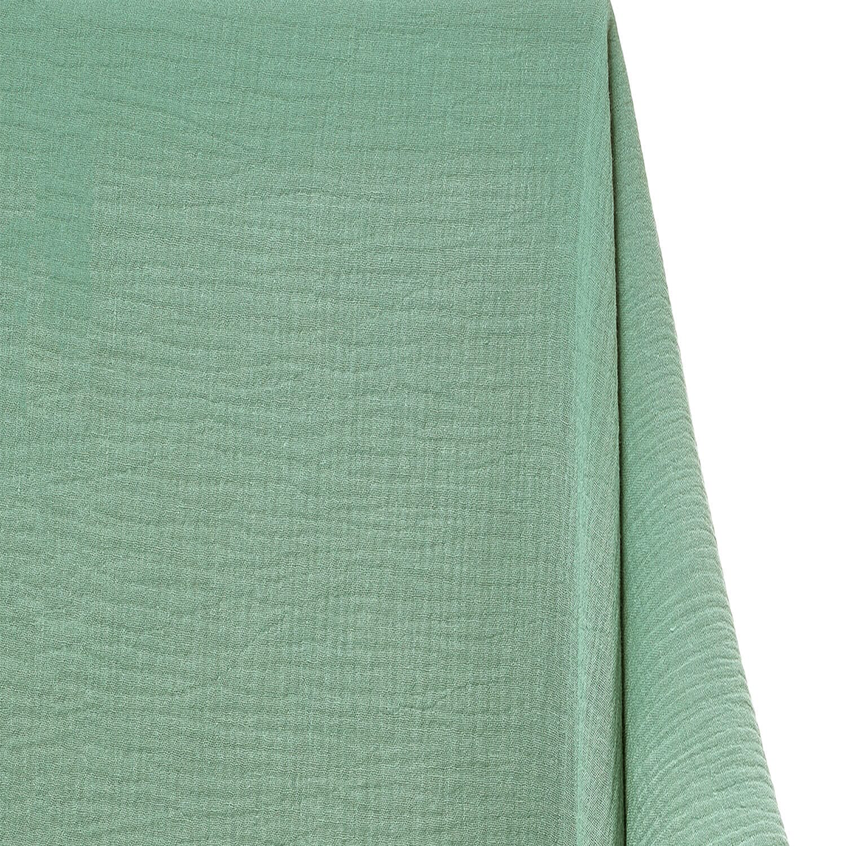 Lagoon Luxe Green Double Cotton Gauze Material—Double Cotton Gauze Material—Width 57/58 Inches Wide—Sold by the Yard—Nationwide Shipping Available.