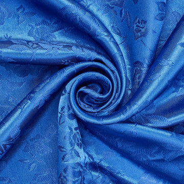 Rose Jacquard Fabric Royal Blue, Floral Damask Brocade For Upholstery & Dresses /57 Inches Widthl