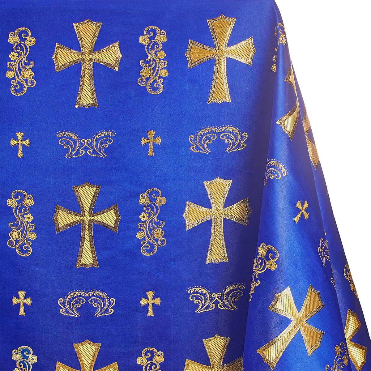 Clerical Metallic Church—Cross Brocade Fabric—58"Inche Wide—Multi-Purpose —Damask—Sold by the Yard—Available in the USA.
