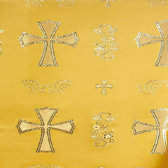 Rich Spiritual—Metallic Brocade Fabric—Durable—Gold-Gold—58" Wide—100% Polyester Fabric—High-Quality—Sold by The Yard— Nationwide Shipping