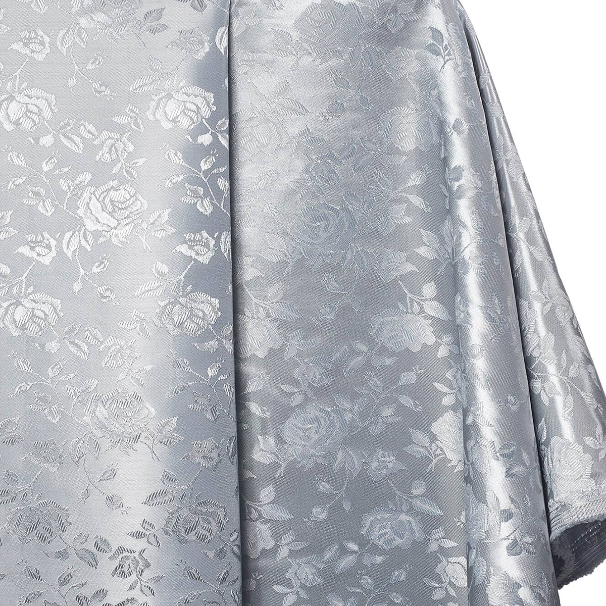 Tudor Jacquard Satin Fabric—Silver—58" Wide—100% Polyester Fabric—Lightweight High-Quality—Sold by The Yard