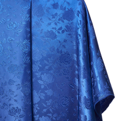 Rose Jacquard Fabric Royal Blue, Floral Damask Brocade For Upholstery & Dresses /57 Inches Width