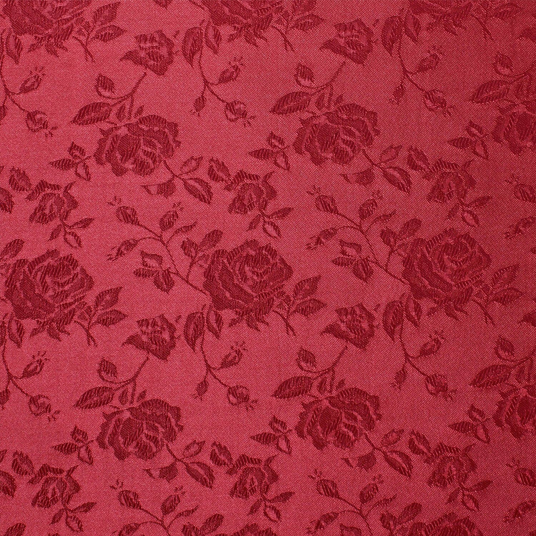 Burgundy Rose-Jacquard Satin Fabric