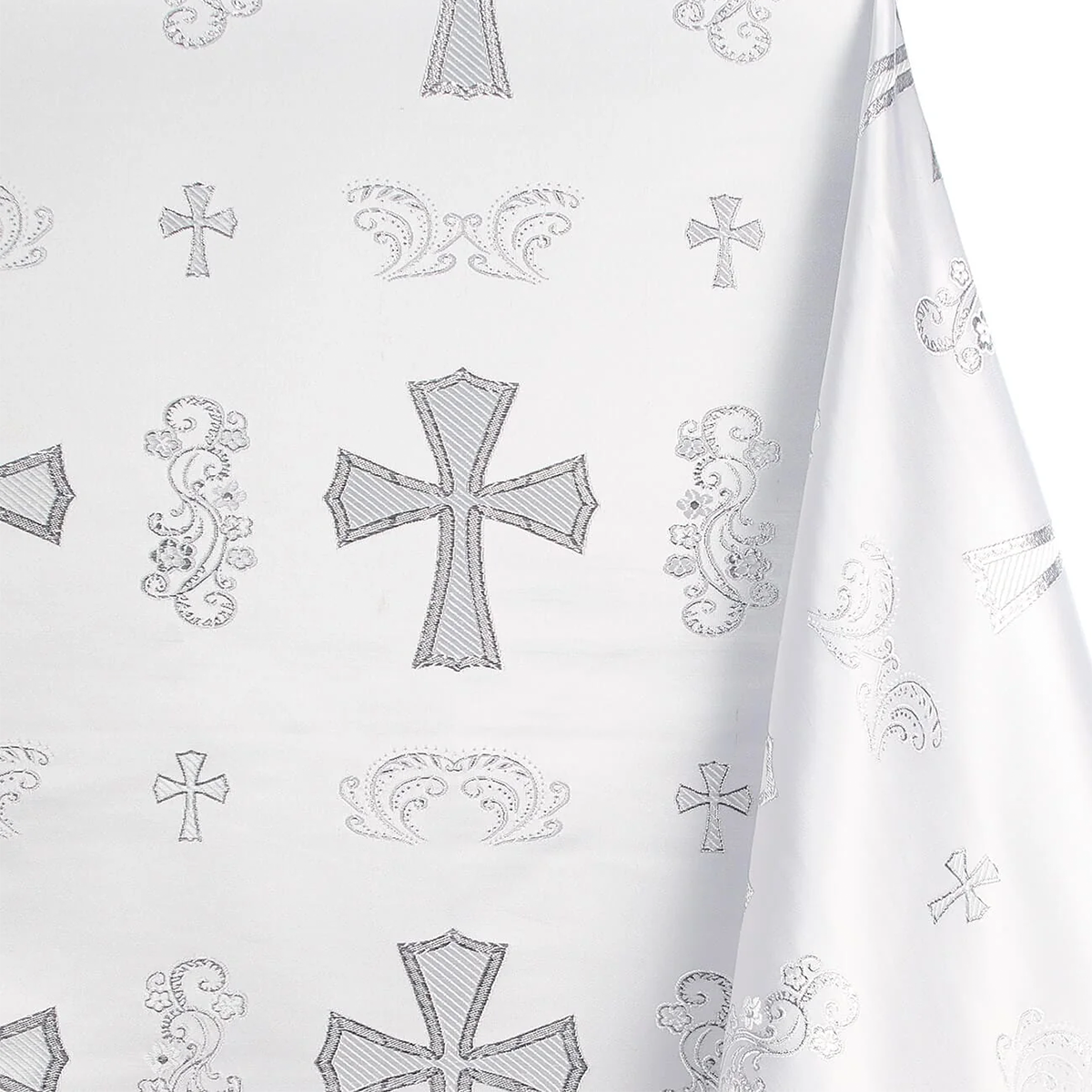 Religious Clerical—White-Silver Brocade Robe Fabric—58"Inche Wide—Multi-Purpos—Sold by the Yard—Available in the USA.e