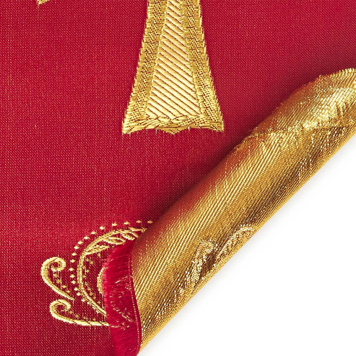 Ecclesiastical Religious—Robe Fabric—Burgundy  Gold—Cross Brocade—58"Inche Wide —Availableby the Yard— Nationwide Shipping