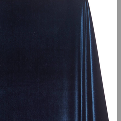Navy Blue Stretch Velvet Fabric—90% Polyester, 10% Spandex— 60/61 Inches—20% Vertical—Sold by the Yard