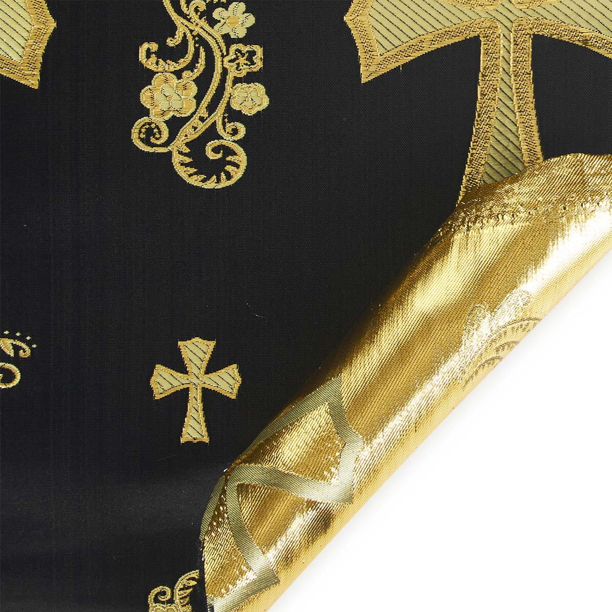 Religious Garments Brocade—Black & Gold—Church Vestment Fabric—58"Inche Wide—Multi-Purpose—Nationwide Shipping