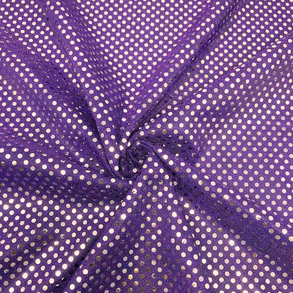 MICHAELA SILVER ON PURPLE SHINY TWO-TONE KNIT SEQUINS