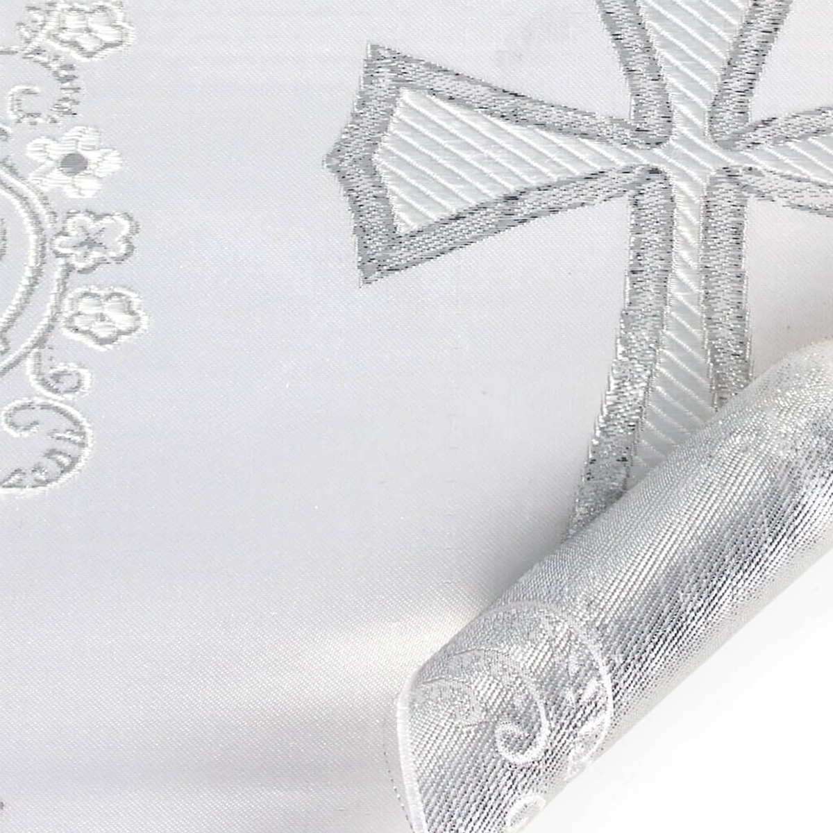 Religious Clerical—White-Silver Brocade Robe Fabric—58"Inche Wide—Multi-Purpos—Sold by the Yard—Available in the USA.e