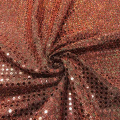 Embellished Fabric Black |Orange Hue—Knit Sequins Material—100% Polyester—Sold by the Yard—Width 60\61 Inches Wide.