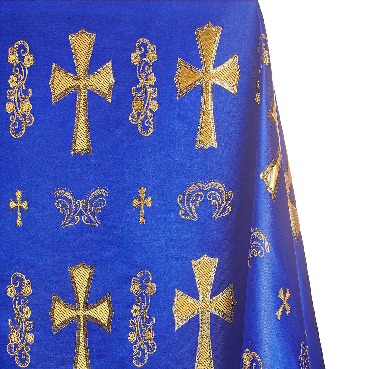 Clerical Metallic Church—Cross Brocade Fabric—58"Inche Wide—Multi-Purpose —Damask—Sold by the Yard—Available in the USA.