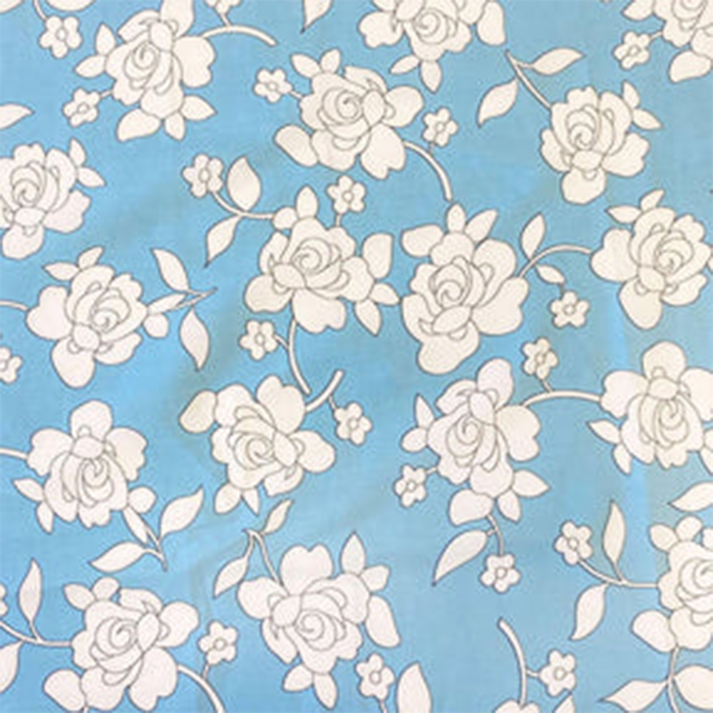 Light Blue Color |Botanical Leaves Pattern Fabric| Sold by Beautiful Windows Elgin
