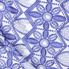 luxury floral eyelet fabric by the yard sold by Beautiful Windows Elgin