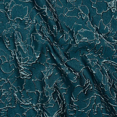 Metallic Luxury Teal and Sky Blue  Brocade Material