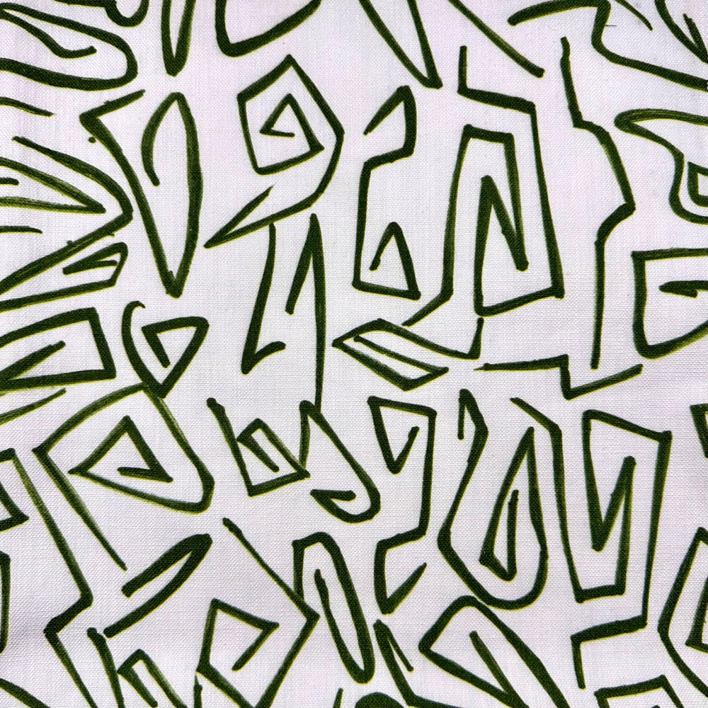  Alyssa Green Tone Abstract Fabric-Sold Online at Beautiful Windows Elgin