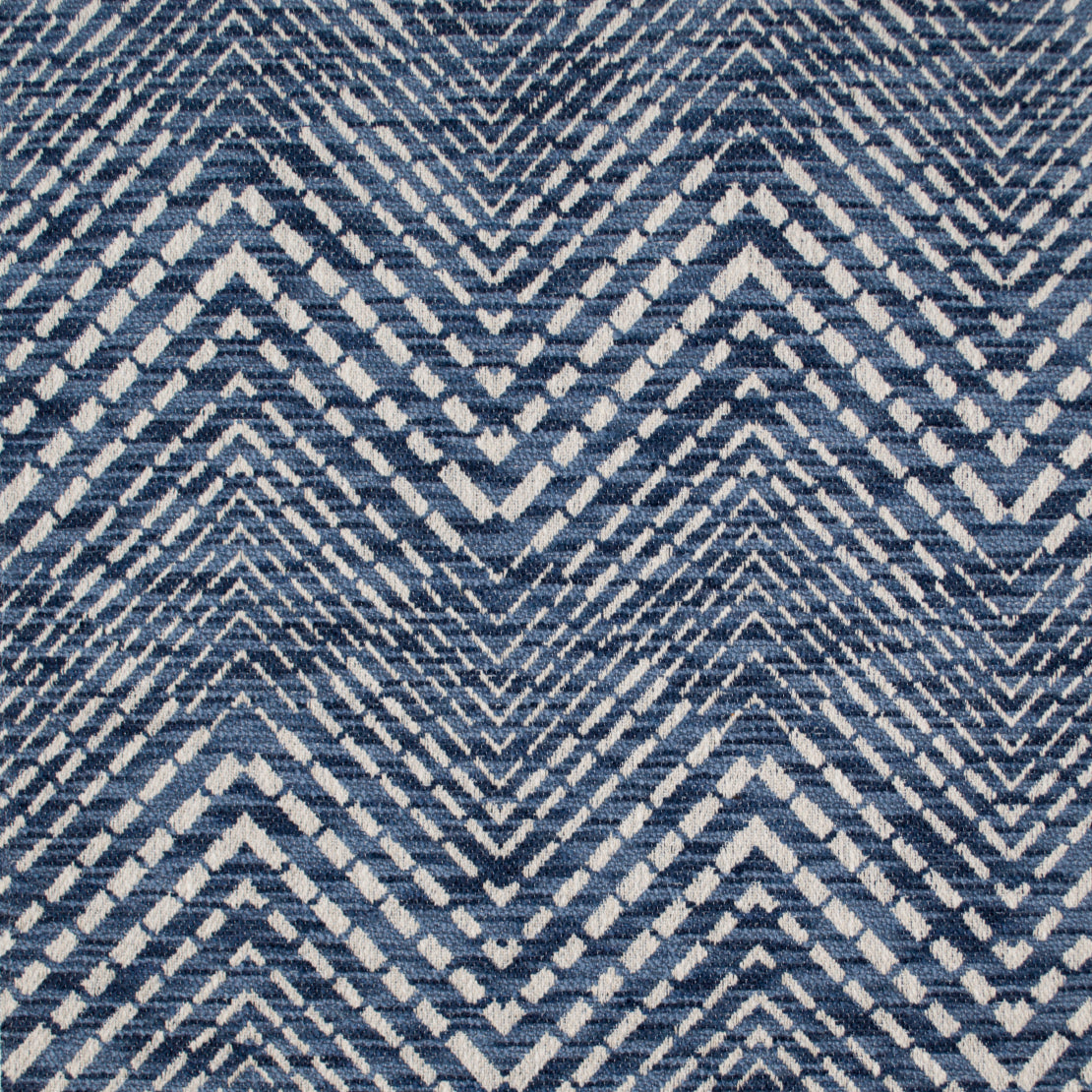 Analeigh Marine Royal Blue Chevron Upholstery and Window Curtain Material-100% Polyester-52" Inches Wide