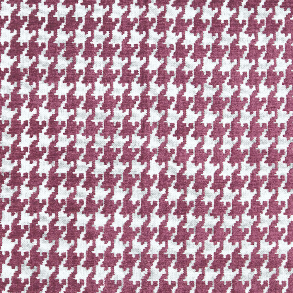 Magenta Houndthooth Fabric—High-Quality—100% Polyester—Sold by The Yard—54" Inches Wide
