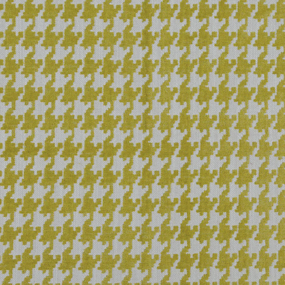 Bisque Chartreuse  Yellow—Houndstooth Pattern—100% Polyester—54" Inches Wide—Sold by the Yard
