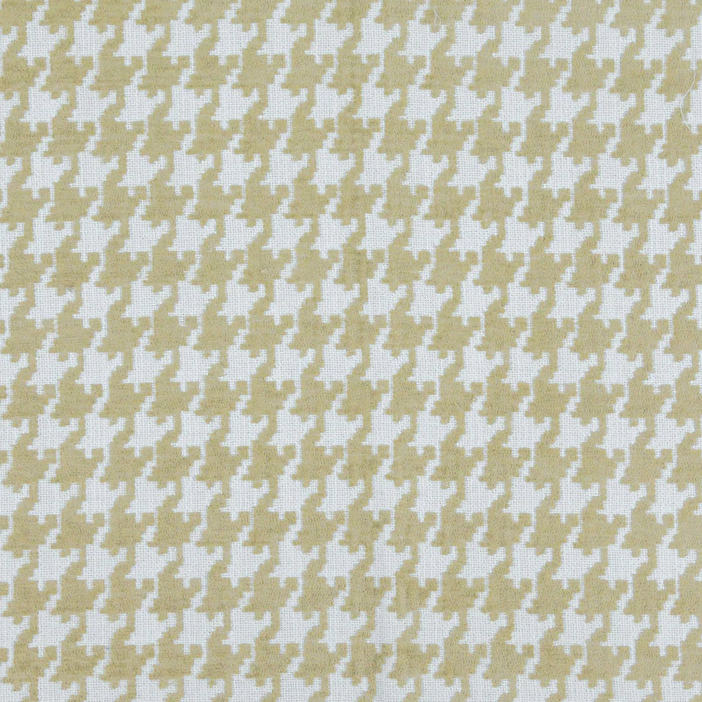 Bistro Beige Houndthooth Fabric—High-Quality—100% Polyester —Sold by The Yard—54" Inches Wide