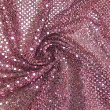 FRENCH ROSE ON BLACK SHINY TWO-TONE KNIT SEQUINS