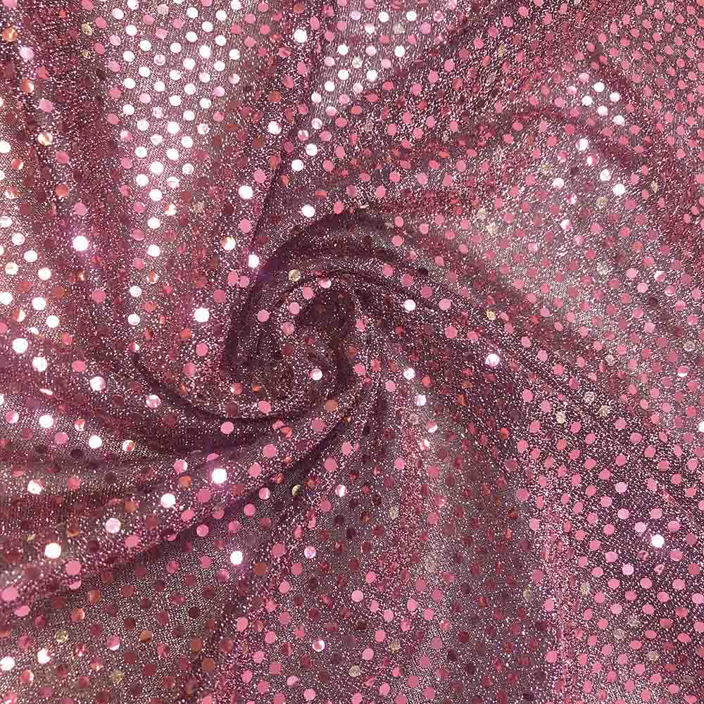Fashion Fabric Dusty Rose|Black—Shiny Two-Tone Knit Sequins Material—100% Polyester—Sold by the Yard—Width 60\61"Wide.