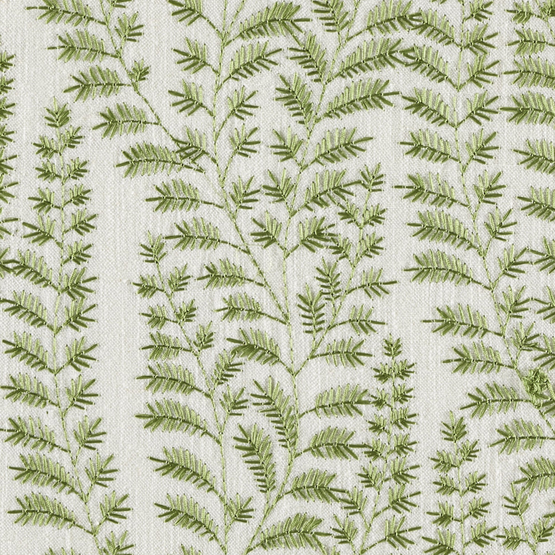 Saint Collette June—Green and Grey Leaves Pattern Fabric— Sold by The Yard—54" Inches Wide—Nationwide Shipping