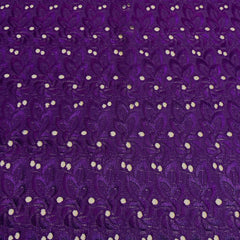 Eyelet Floral—Amethyst Color—Embroidery Material— Width 54"Wide—High Quality—Sold by the Yard—Shipped Nationwide.