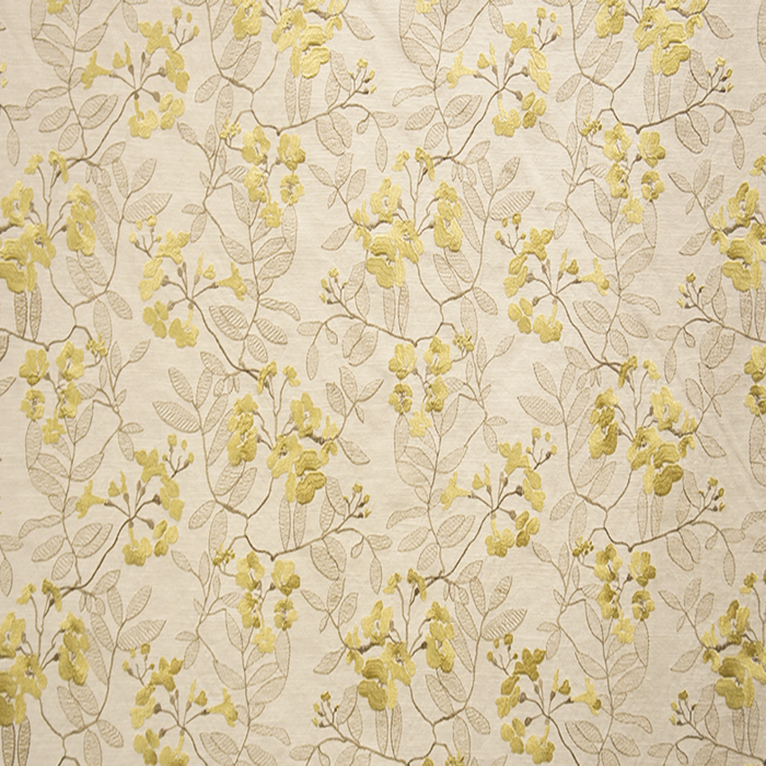 Neutral Floral Fabric—Beige|Gold Hue—65% Cotton 45% Polyester—52" Wide—Available by the Yard—Nationwide Shipping