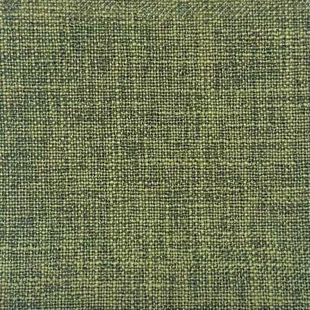 Close-up view of a green solid pattern fabric texture suitable for home decor applications. Sold by Beautiful Windows Elgin