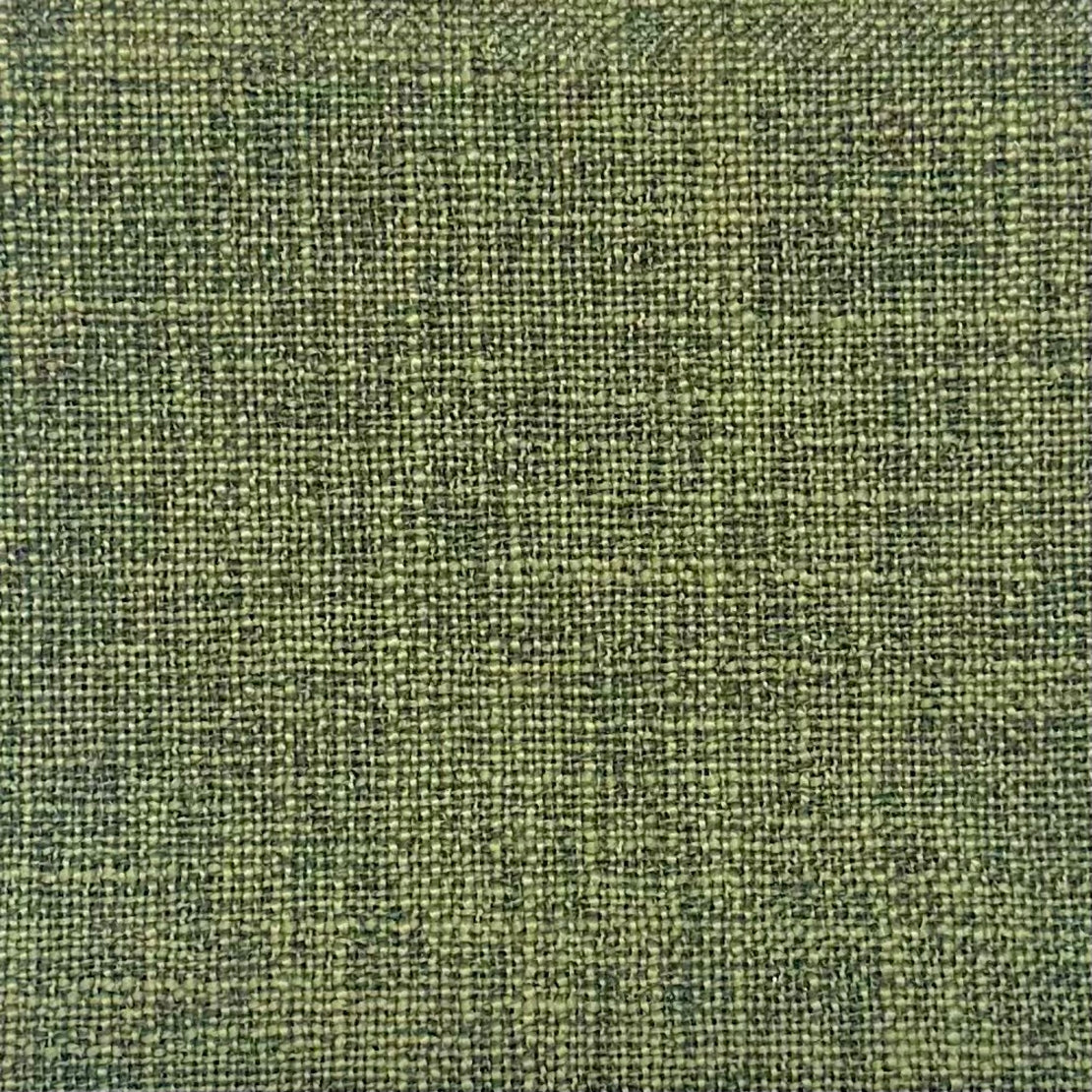 Close-up view of a green solid pattern fabric texture suitable for home decor applications. Sold by Beautiful Windows Elgin