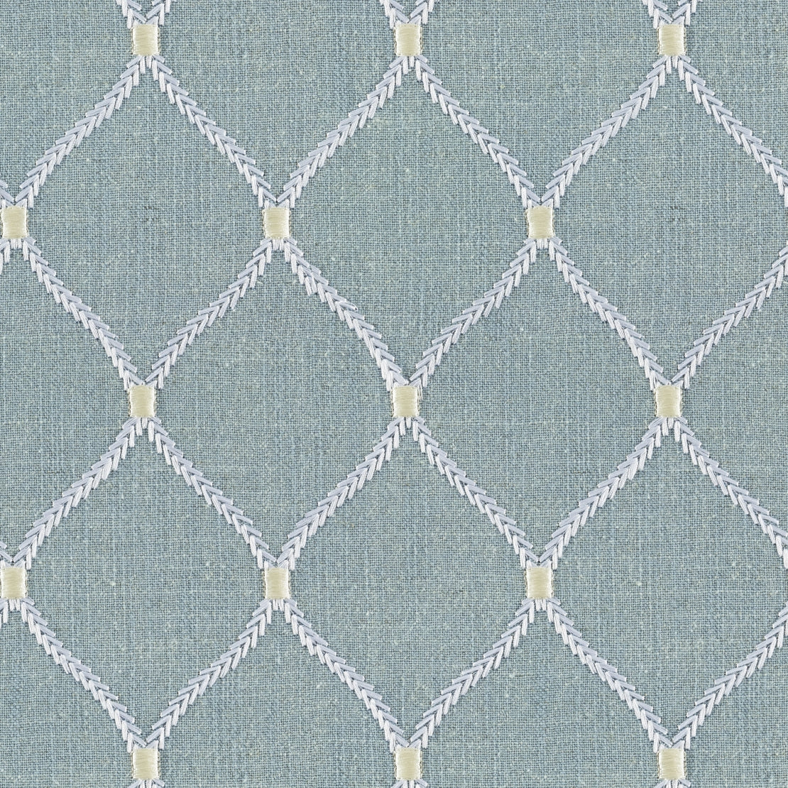 Jovial Lattice—Jean-Blue Fabric—Window Curtain —100% Cotton—Multi-Purpose—Sold by The Yard—54"Wide—Nationwide Shipping