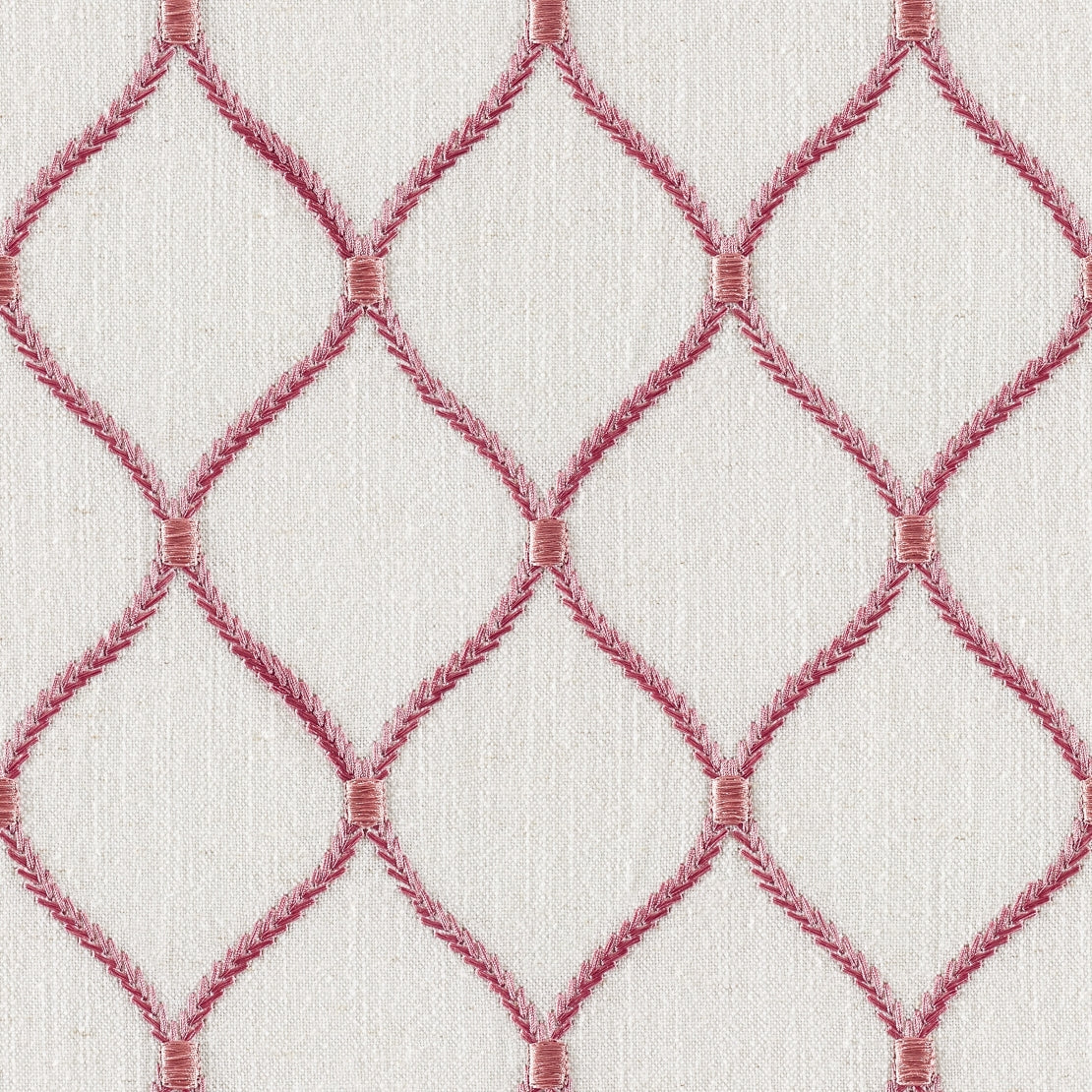 ATRIUM PINK & WHITE LINEN-BLEND FABRIC