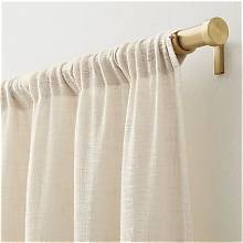 Celina Blue & White Leaf-Print Rod Pocket Curtain Panel