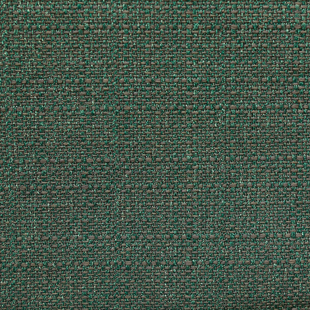 A close-up of a dark green woven fabric texture with a heathered, ribbed pattern.