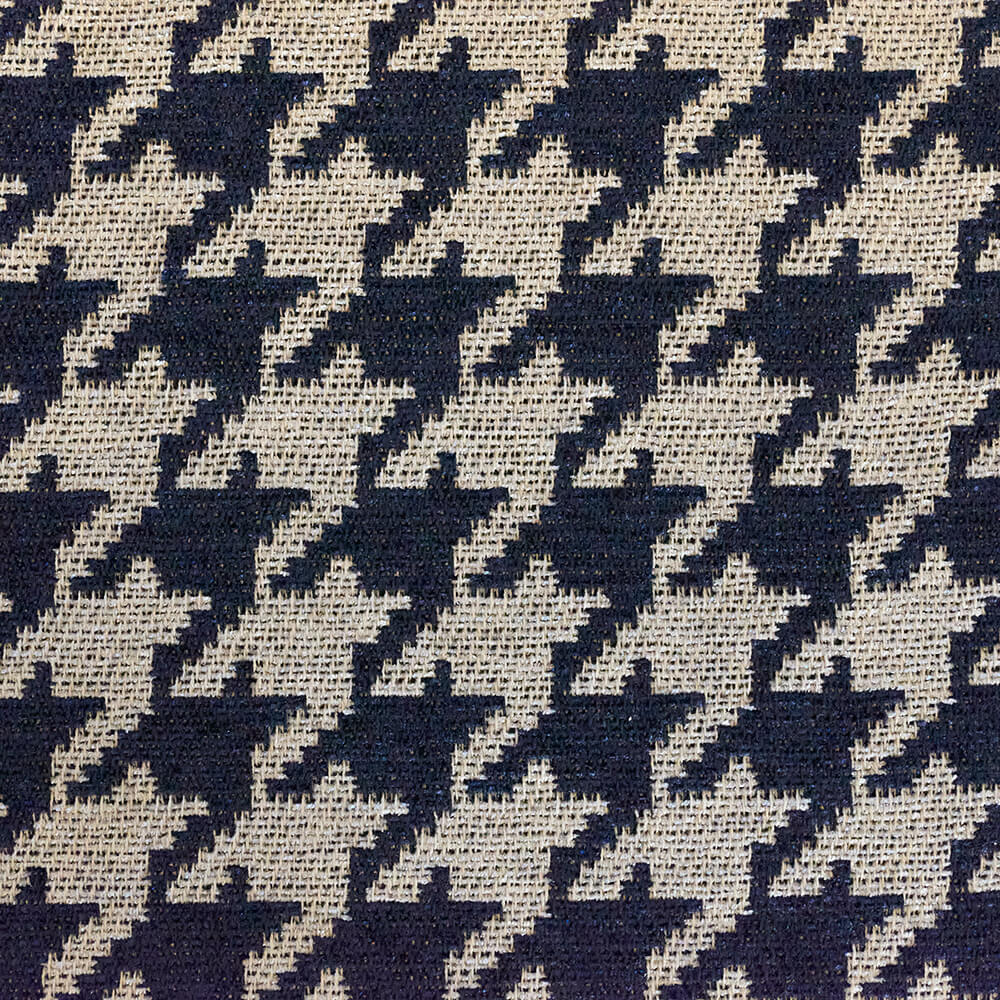 Radiant Black-Grey Houndthooth Fabric—High-Quality—100% Polyester —Sold by The Yard—54" Inches Wide