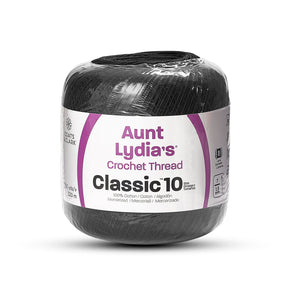 AMALFI BLACK CLASSIC SIZE 10"COTTON CROCHET THREAD